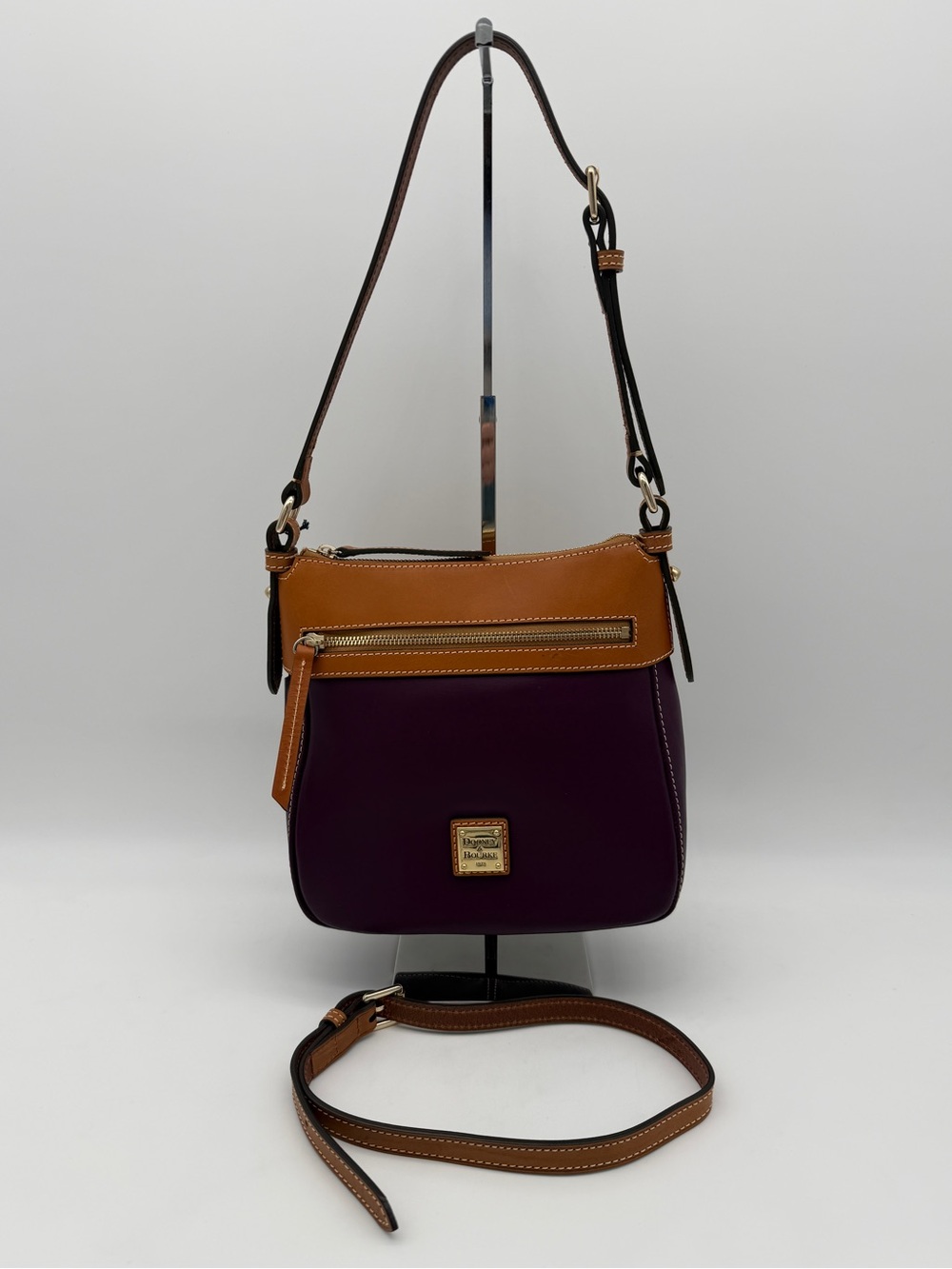 Dooney & Bourke Wexford Leather Crossbody 25 Plum Wine - Picture 3 of 14